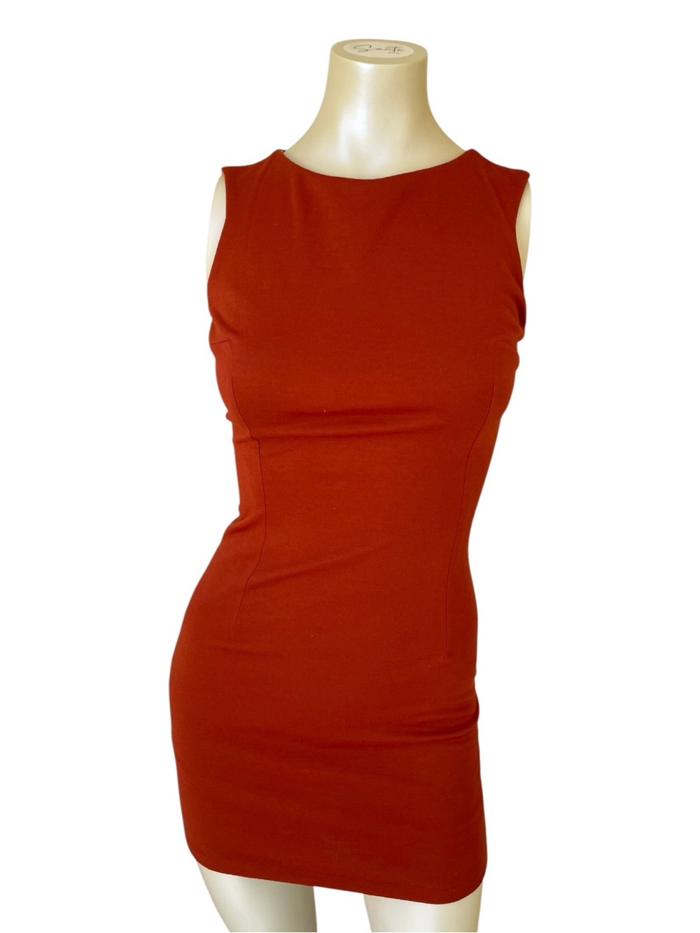 ANel Brick Red A-Line Open Back Dress Size Small